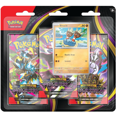 Pokémon TCG Mega Evolution Pitch Black 3 Pack Blister with Binacle promo